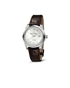 Women's Manero Leather Silver Dial Watch