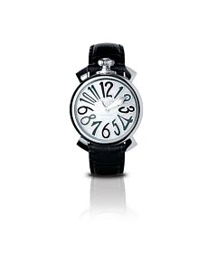 Women's Manuale 40 Mm Steel Leather Silver Dial Watch