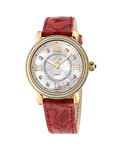 Women's Marsala Leather Mother of Pearl Dial Watch