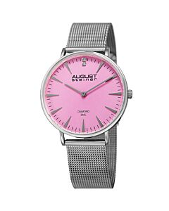 Women's Mesh Stainless Steel Mesh Pink Dial Watch