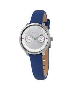 Women's Metropolis (Calfskin) Leather Silver Dial Watch