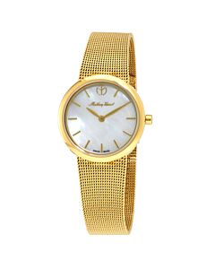 Women's Milly Stainless Steel Mesh Mother of Pearl Dial