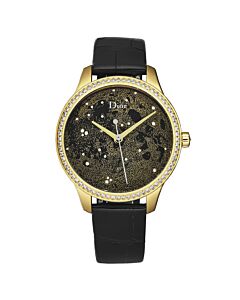 Women's Montaigne Leather Gold-tone Dial Watch