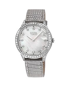 Women's Morcote Genuine Leather Mother of Pearl Dial Watch