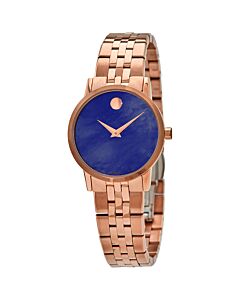 Women's Museum Stainless Steel Blue Mother of Pearl Dial Watch