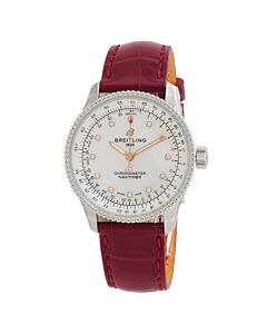 Women's Navitimer Alligator Leather White Mother of Pearl Dial Watch