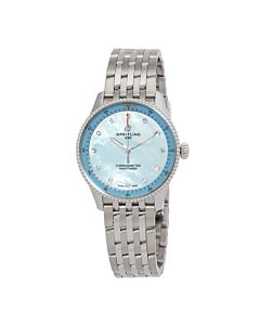 Women's Navitimer Stainless Steel Pastel Mother of Pearl Dial Watch