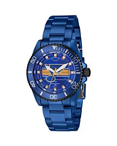 Women's NHL Stainless Steel Dark Blue and Yellow and White Dial Watch