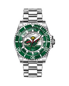 Women's NHL Stainless Steel Green and Silver Dial Watch