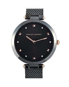 Women's Nina Stainless Steel Mesh Black Dial Watch