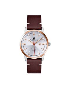 Women's Noblesse Leather White Dial Watch