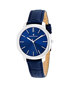 Women's Octave Slim Leather Blue Dial Watch
