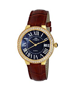 Women's ON3322-L Leather Black Dial Watch