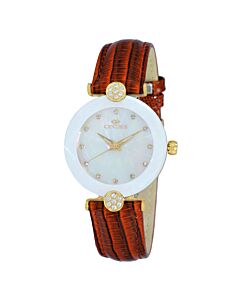 Women's ON8776MOP Leather White Dial Watch