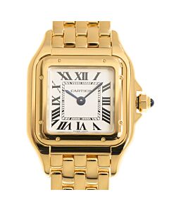 Women's Panthere De Cartier 18kt Yellow Gold Silver-tone Dial Watch