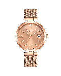 Women's Pastel Stainless Steel Rose Gold-tone Dial Watch