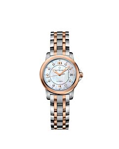 Women's Patravi 18kt Rose Gold and Stainless Steel White Mother Of Pearl Dial Watch