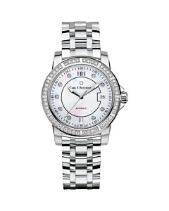 Women's Patravi Stainless Steel White Mother Of Pearl Dial Watch