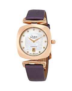 Women's Pavonina Satin (Alligator Leather Backed) White Mother of Pearl Dial