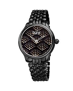 Women's Polished Alloy Black Dial
