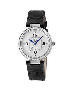 Women's Piemonte Genuine Leather White Dial Watch