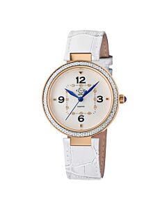 Women's Piemonte Genuine Leather White Dial Watch
