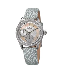Women's Blue Genuine Leather Silver-Tone  Dial