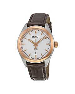 Women's PR 100 Brown Leather Silver Dial