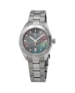 Women's PR 100 Sport Chic Stainless Steel Black Mother of Pearl Dial