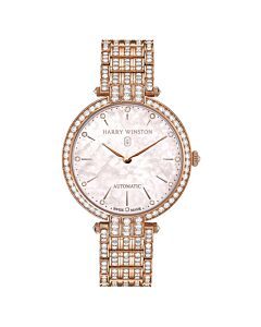 Women's Premier 18kt Rose Gold with Diamonds Pink Mother of Pearl Dial Watch