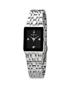 Women's Quadra Stainless Steel Black Dial Watch