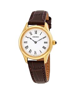 Women's Quartz (Calfskin) Leather White Dial Watch