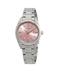 Women's Quartz Stainless Steel Pink Dial Watch