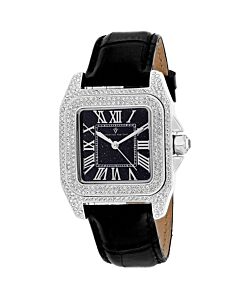 Women's Radieuse (Croco-Embossed) Leather Black Dial Watch