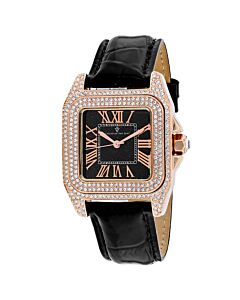 Women's Radieuse Leather Black Dial Watch