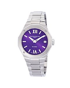 Women's Riviera Stainless Steel Purple Dial Watch
