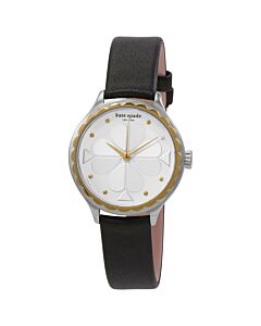 Women's Rosebank Leather Silver (Flower Textured) Dial Watch