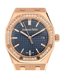 Women's Royal Oak 18kt Rose Gold Blue Dial Watch