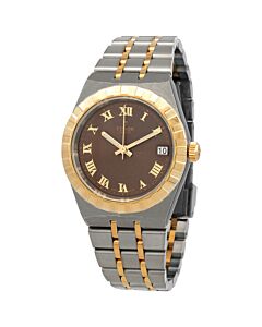 Women's Royal Stainless Steel with 18kt Yellow Gold links Chocolate Brown Dial Watch