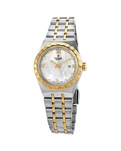 Women's Royal Stainless Steel with 18kt Yellow Gold Links Mother of Pearl Dial Watch