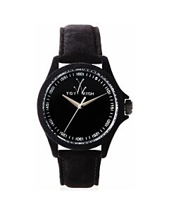 Women's Sartorial Only Time Black Velvet-covered Leather Black Dial Watch