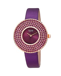 Women's Satin (Leather Backed) Purple Dial Watch