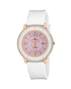 Women's Satin Silicone Pink Dial Watch
