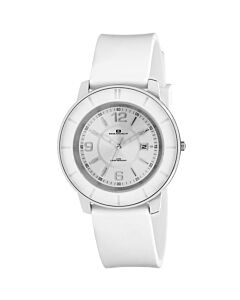 Women's Satin Silicone Silver Dial Watch