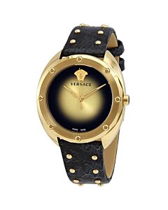 Women's Shadov Leather Champagne Dial Watch
