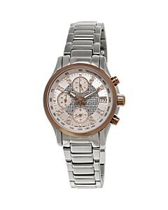 Women's Sheen Chronograph Stainless Steel Mother of Pearl Dial Watch
