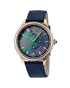 Women's Siena Suede (Over Leather) Black Mother of Pearl Dial Watch