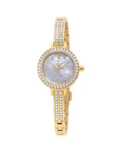Women's Silhouette Crystal Stainless Steel Mother of Pearl Dial Watch