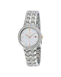 Women's Silhouette Crystal Stainless Steel set with Swarovski Crystals Silver Dial Watch