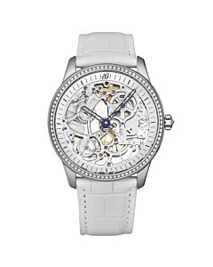 Women's Skelton Leather Transparent Dial Watch